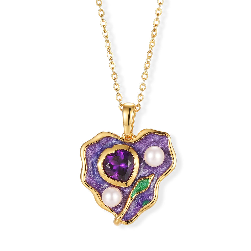 AAA African Amethyst & Fresh Water Pearl Pendant with Chain (Size 20) 1.80_4516938