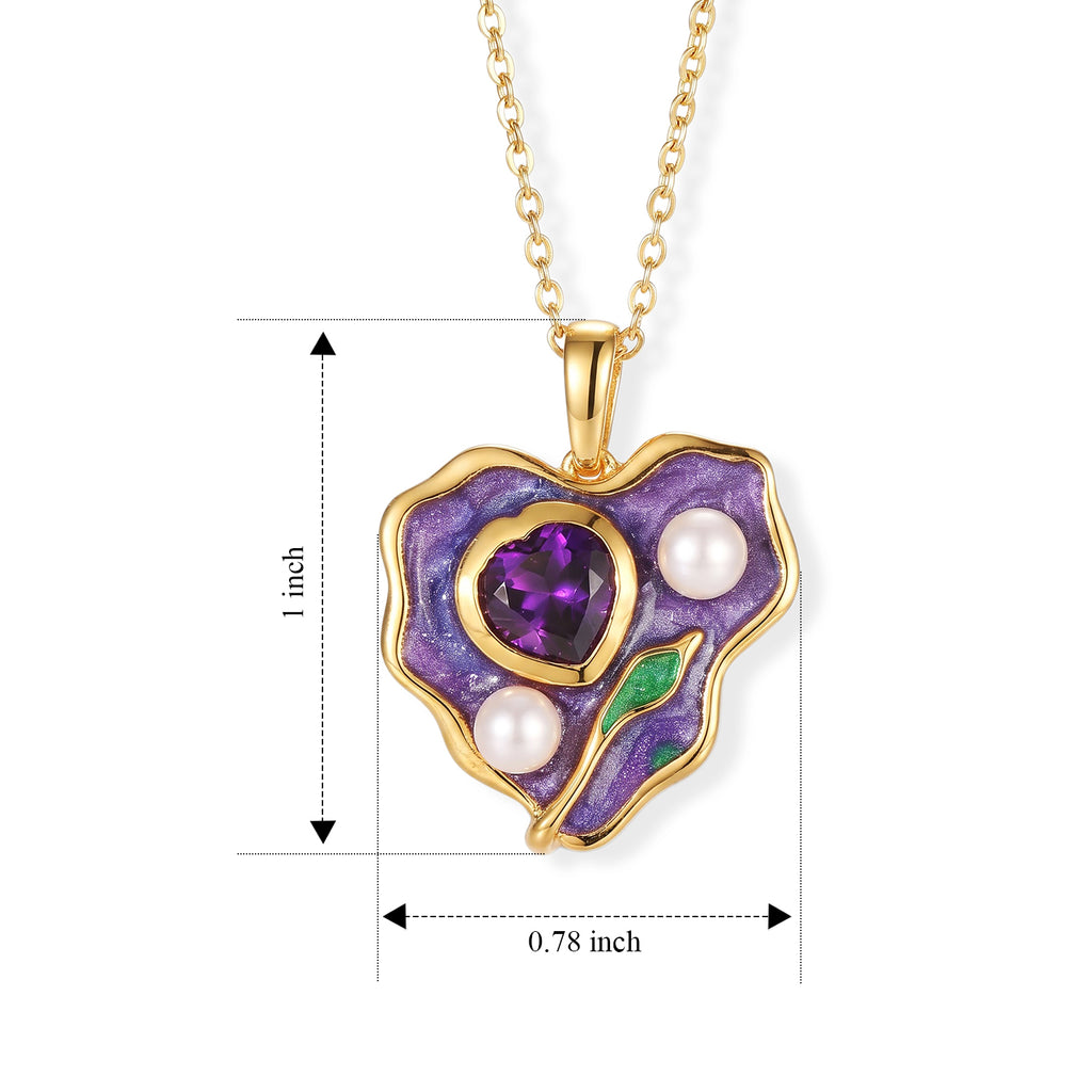 AAA African Amethyst & Fresh Water Pearl Pendant with Chain (Size 20) 1.80_4516938_3