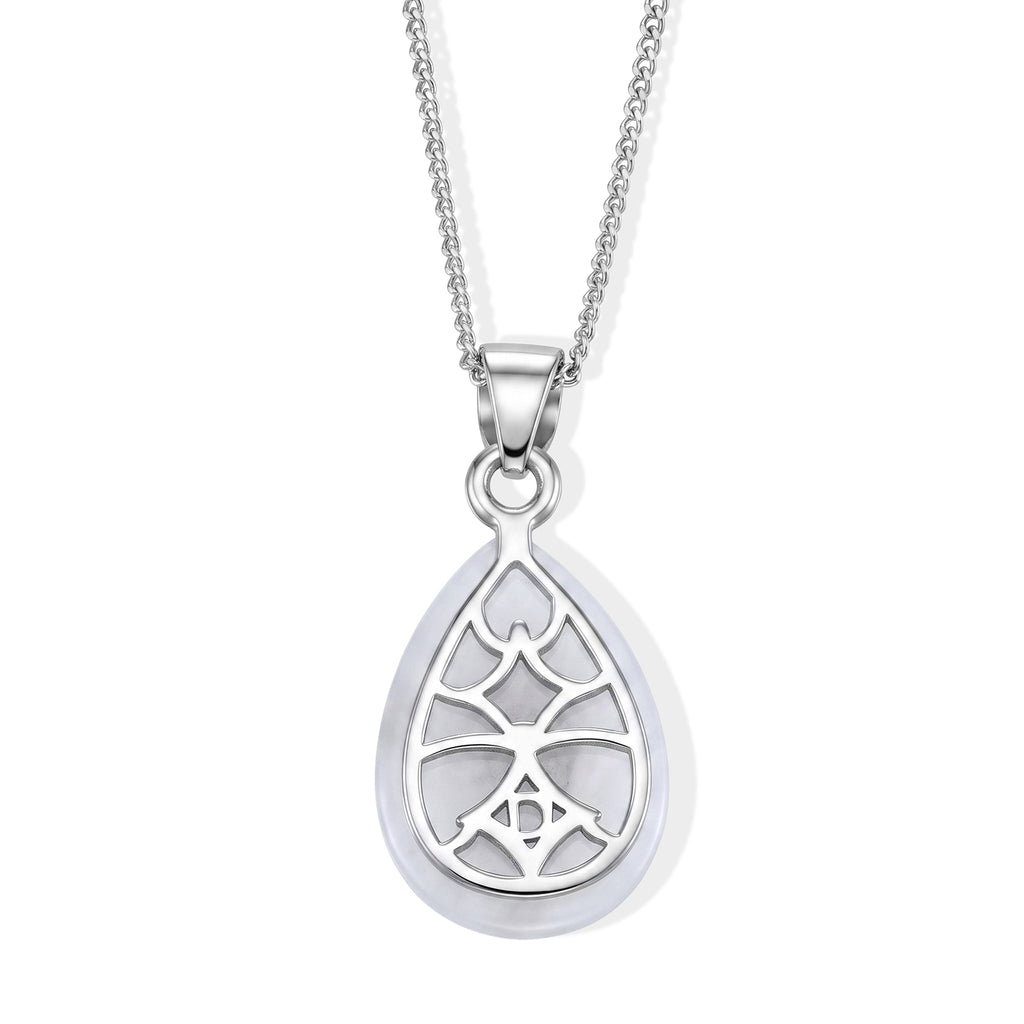 D'Joy - Natural Chrome Diopside, White Jade & White Zircon Halo Pendant with Chain (Size - 18) in Rhodium Overlay Sterling Silver 7.00 Ct._4516971_4