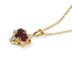 D'Joy - Rhodolite Garnet & White Zircon Pendant in Yellow Gold Plated Sterling Silver with Chain (Size 20) 1.85 Ct._4517672_3
