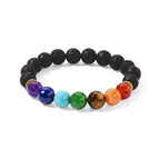 Set of 2 - Multi Gemstones Seven Chakra Necklace (Size - 20+2 Ext) and Stretchable Bracelet (Size - 7) 120.00 Ct._4517931_4