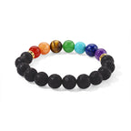 Set of 2 - Multi Gemstones Seven Chakra Necklace (Size - 20+2 Ext) and Stretchable Bracelet (Size - 7) 120.00 Ct._4517931_5