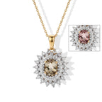 D'Joy - AAA Turkizite & White Zircon Pendant with Chain (Size 20) in 18K Vermeil Yellow Gold Plated Sterling Silver 2.40 Ct._4518293