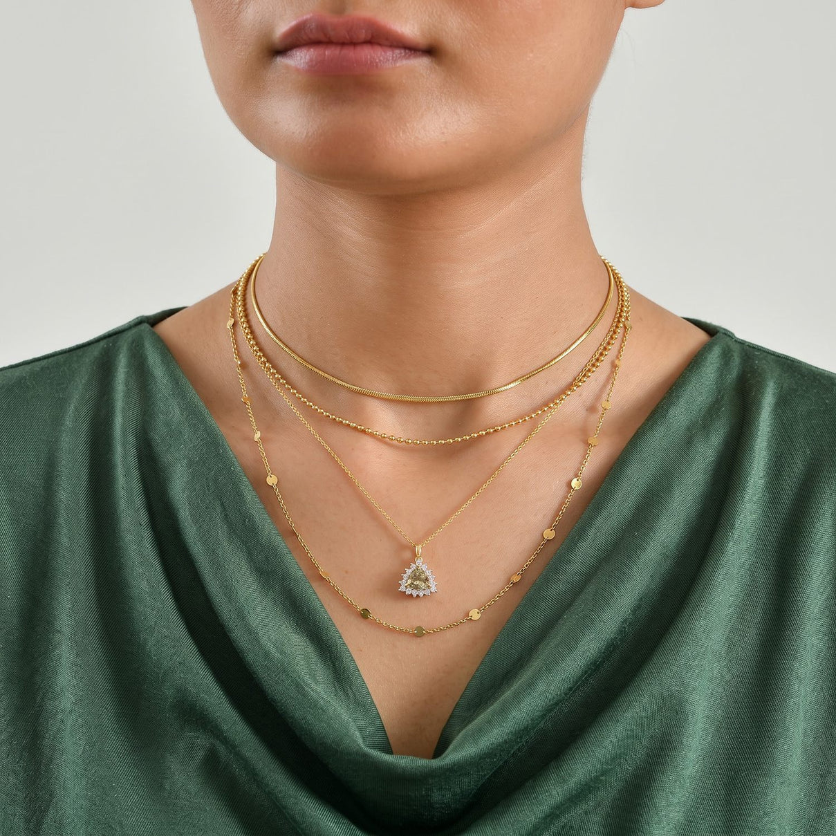 Luxuriant - AAA Turkizite &amp; Lab Grown Diamond (SI-G-H) Halo Pendant with Chain (Size 20) in 18K Vermeil Yellow Gold Plated Sterling Silver 1.70 Ct. 4518416 3