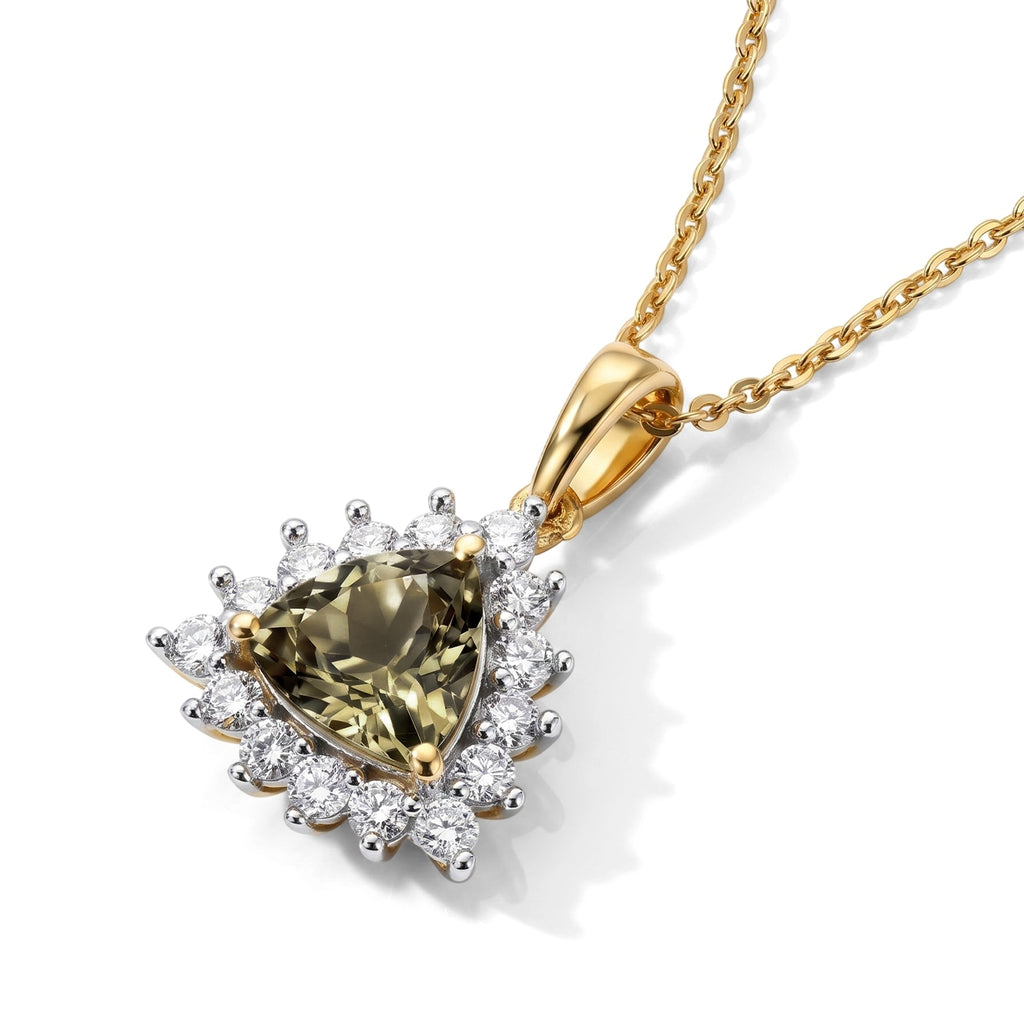 Luxuriant - AAA Turkizite & Lab Grown Diamond (SI/G-H) Pendant with Chain (Size 20) in 18K Vermeil Yellow Gold Plated Sterling Silver 1.70 Ct._4518416_3