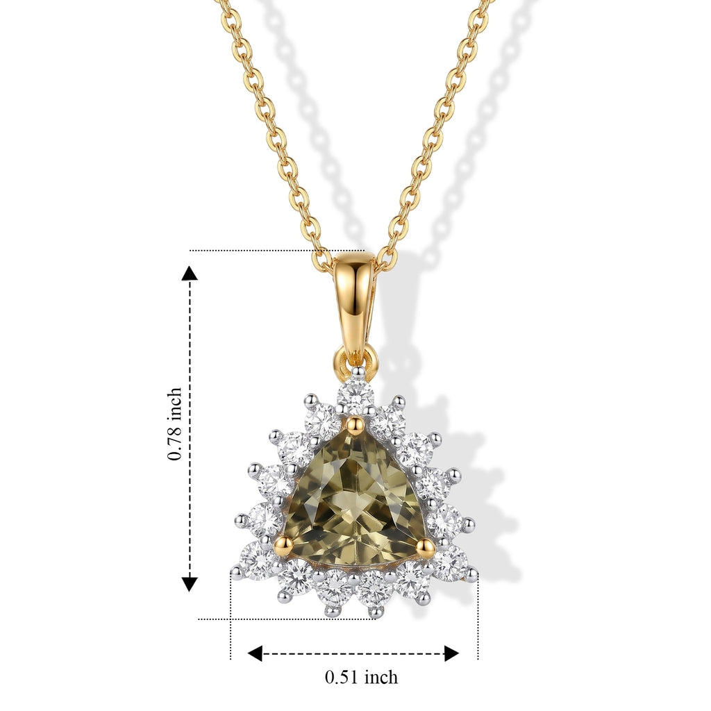 Luxuriant - AAA Turkizite & Lab Grown Diamond (SI/G-H) Pendant with Chain (Size 20) in 18K Vermeil Yellow Gold Plated Sterling Silver 1.70 Ct._4518416_4