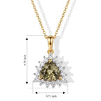 Luxuriant - AAA Turkizite & Lab Grown Diamond (SI/G-H) Pendant with Chain (Size 20) in 18K Vermeil Yellow Gold Plated Sterling Silver 1.70 Ct._4518416_4