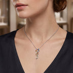 Orange Sapphire,  Blue Sapphire,  Pink Sapphire,  Yellow Sapphire,  Green Sapphire,  White Zircon Pendant with Chain (Size 20) in Rhodium Overlay Sterling Silver 1.52 ct  1.904  Ct._4518482_1