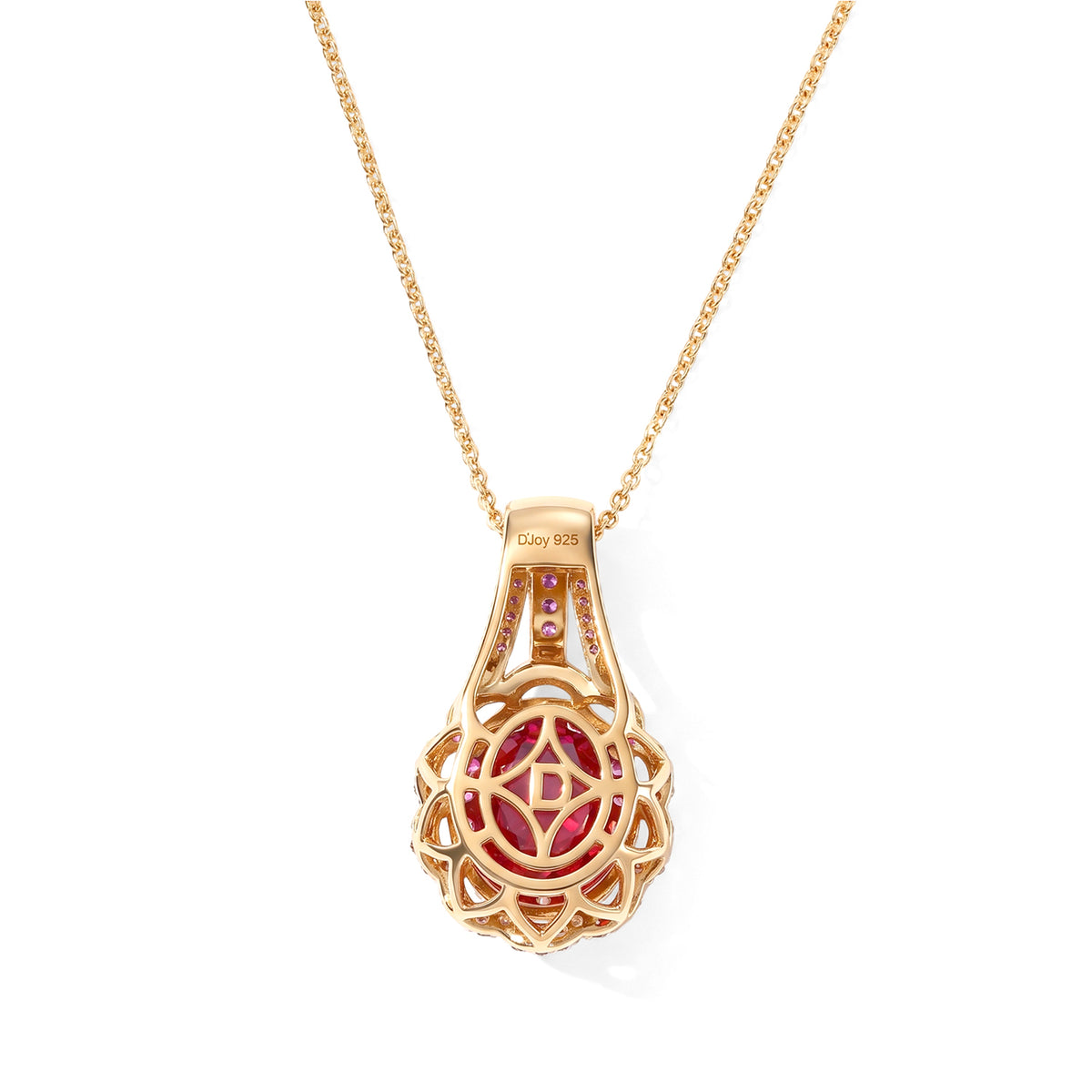 Rhodolite Garnet,  White Zircon Pendant with Chain (Size 20) in 18K YG Vermeil Sterling Silver 0.96 ct  Silver Wt. 5 Gms  3.340  Ct. 4520304 4