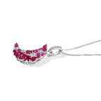 GP - African Ruby, White Zircon & Blue Sapphire Pendant with Chain (Size 20) in Rhodium Overlay Sterling Silver 4.88 Ct._4520358_2