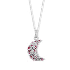 GP - African Ruby, White Zircon & Blue Sapphire Pendant with Chain (Size 20) in Rhodium Overlay Sterling Silver 4.88 Ct._4520358_3