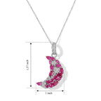GP - African Ruby, White Zircon & Blue Sapphire Pendant with Chain (Size 20) in Rhodium Overlay Sterling Silver 4.88 Ct._4520358_5