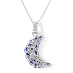 GP - Kashmir kyanite, White Zircon & Blue Sapphire Pendant with Chain (Size 20) in Rhodium Overlay Sterling Silver 4.70 Ct._4520360_3