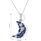 GP - Kashmir kyanite, White Zircon & Blue Sapphire Pendant with Chain (Size 20) in Rhodium Overlay Sterling Silver 4.70 Ct._4520360_5
