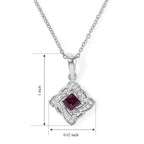 D'Joy - Rhodolite Garnet & White Zircon Pendant in Platinum Overlay Sterling Silver with Chain (Size 20) 1.20 Ct._4521356_4