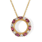 D'Joy - Rhodolite Garnet & Moissanite Pendant in Yellow Gold Plated Sterling Silver with Chain (Size 20) 2.90 Ct._4521368