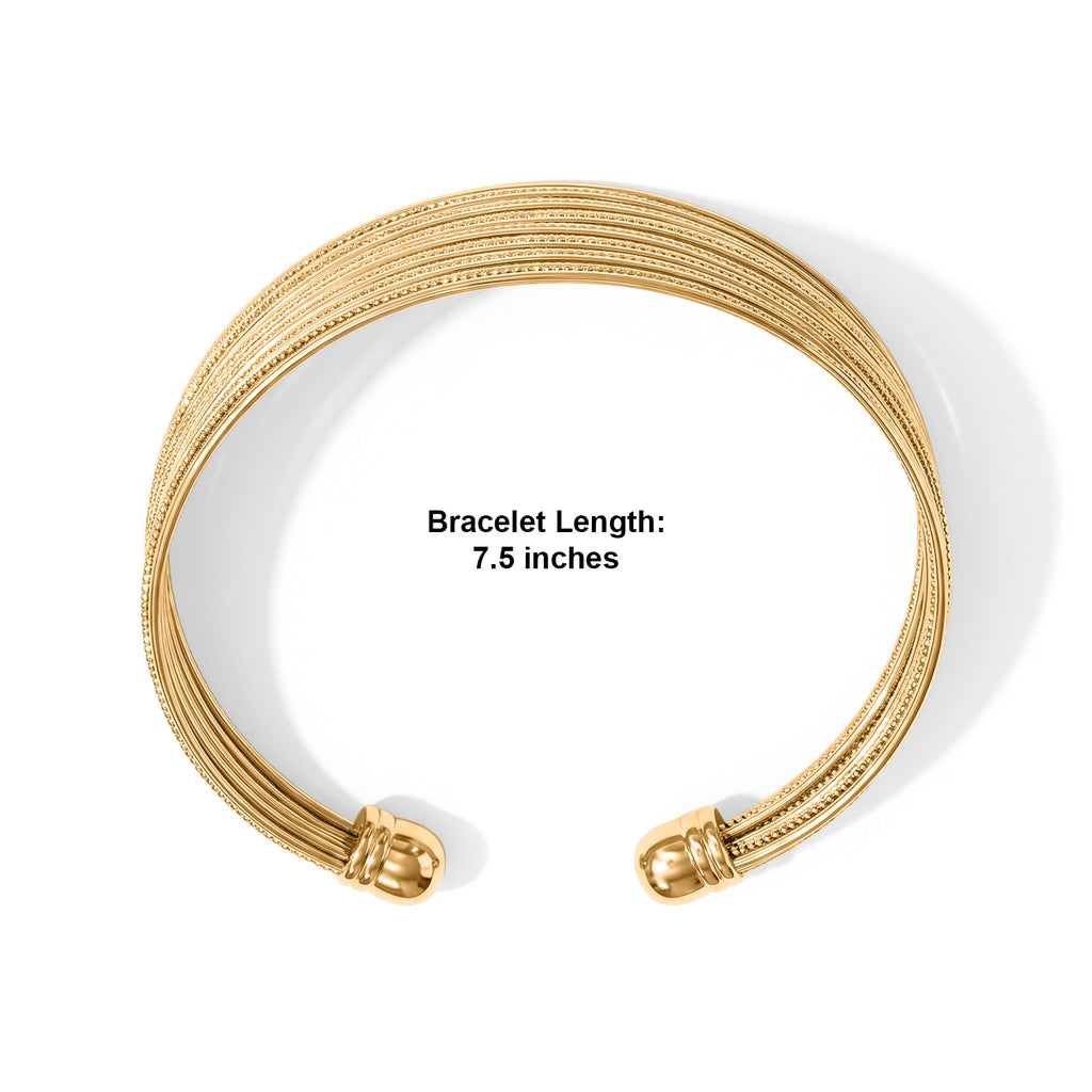 2 Piece Set -  Cuff Bangle and Fancy Ring Pure Yellow Brass_4521624_4