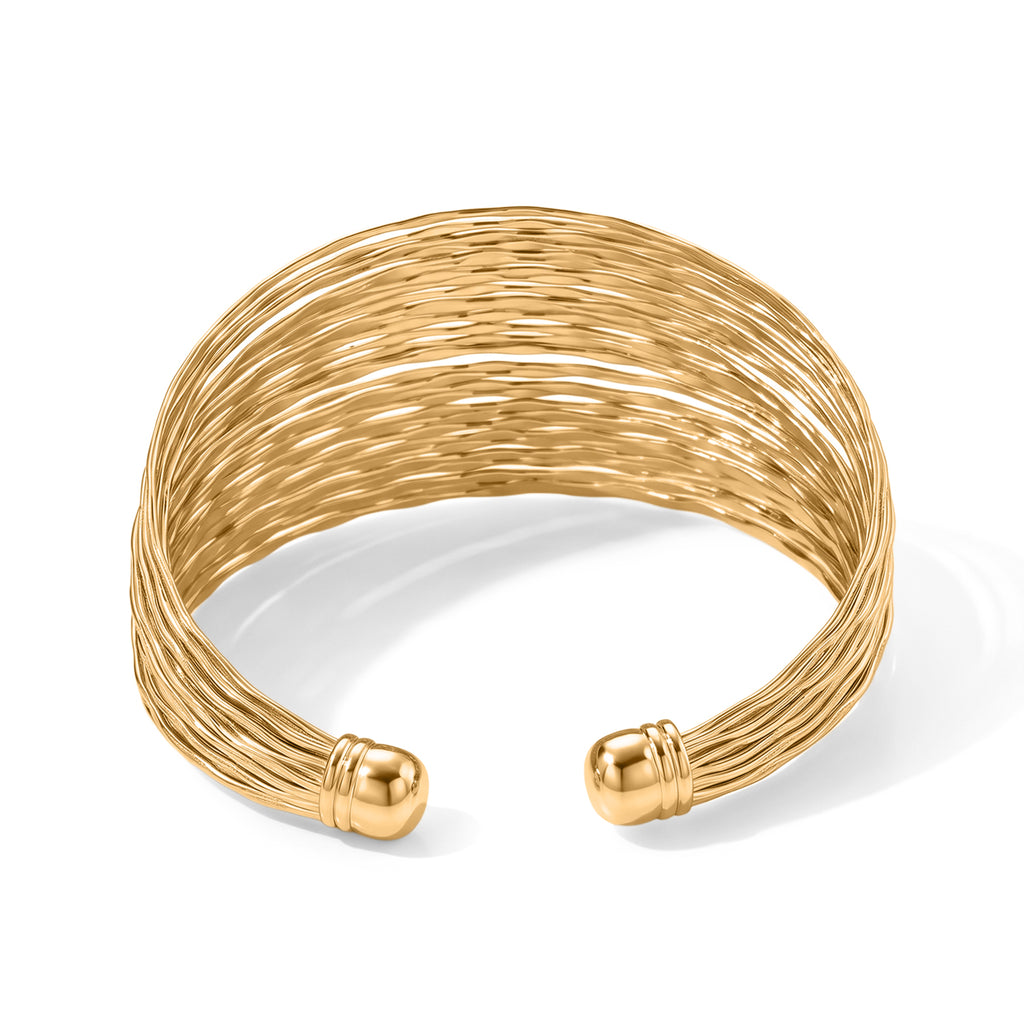 2 Piece Set -  Cuff Bangle and Fancy Ring Pure Yellow Brass_4521626_3