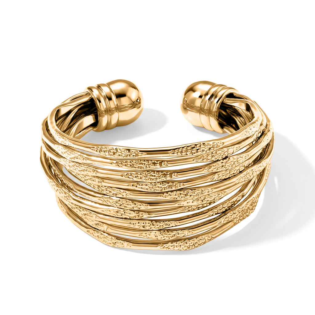 2 Piece Set -  Cuff Bangle and Fancy Ring Pure Yellow Brass_4521626_5