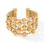2 Piece Set -  Cuff Bangle and Fancy Ring Pure Yellow Brass_4521628_5