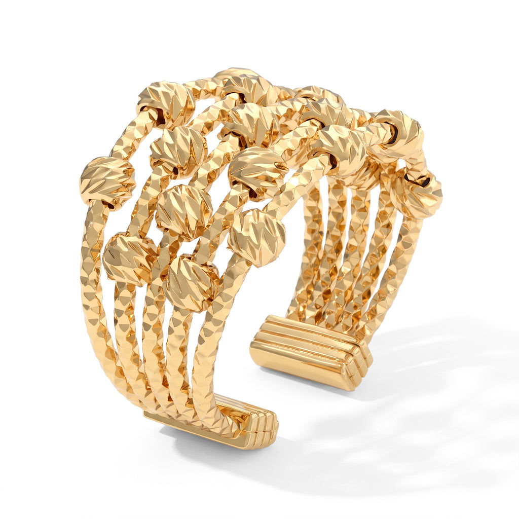 2 Piece Set -  Cuff Bangle and Fancy Ring Pure Yellow Brass_4521628_6