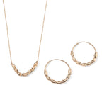 2 Piece Set -  Fancy Necklace and Fancy Earring Pure White Brass_4521641