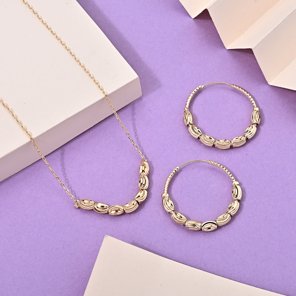 Set of 2 - Necklace and Twisted Hoop Earring 4521641 1