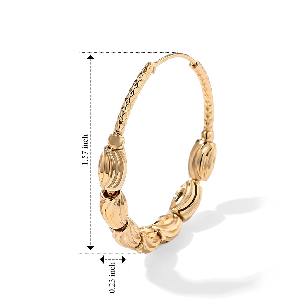 2 Piece Set -  Fancy Necklace and Fancy Earring Pure White Brass_4521641_7