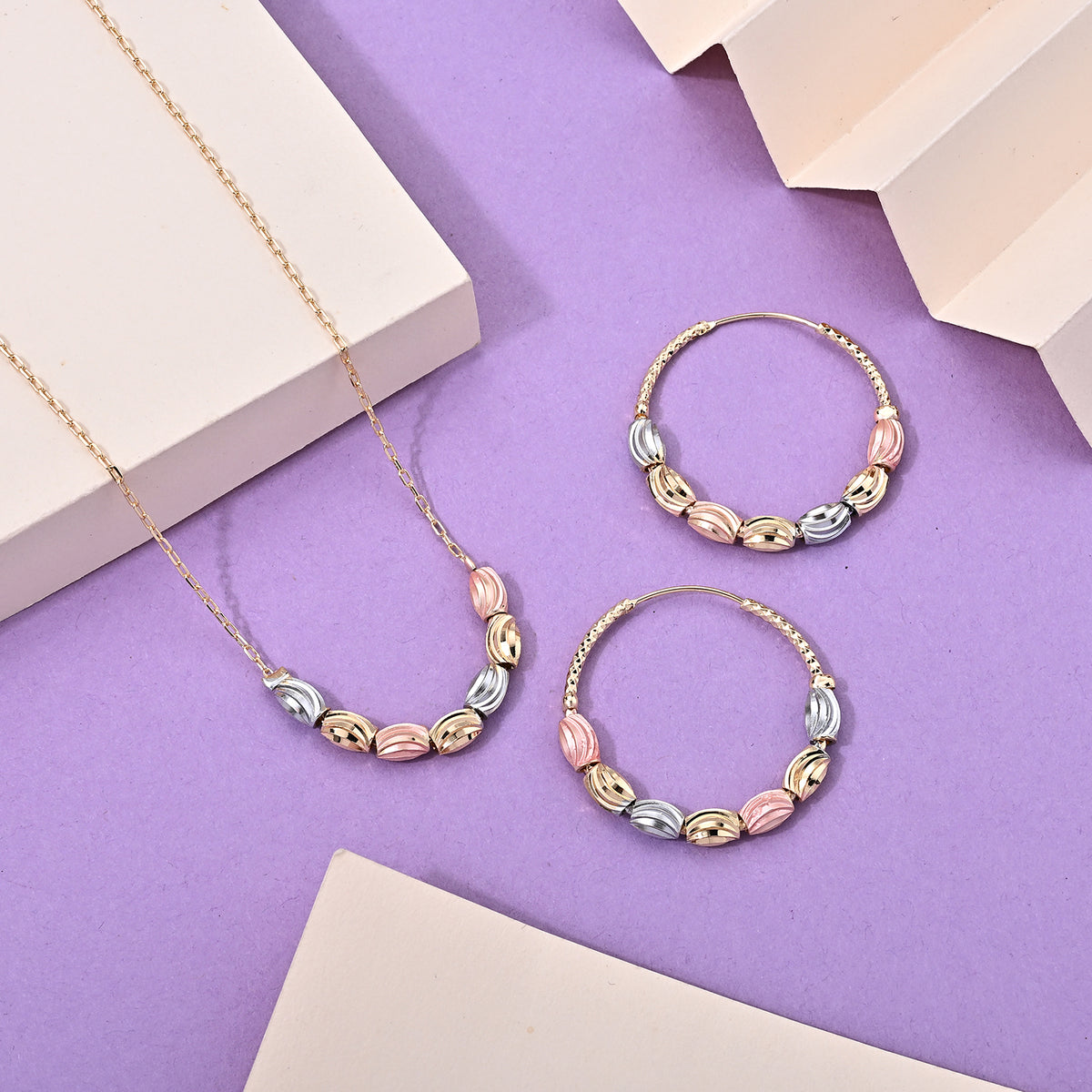 Set of 2 - Necklace and Twisted Hoop Earring 4521643 1
