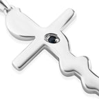 GP - Blue Sapphire Pendant with Chain (Size 20) in Platinum Overlay Sterling Silver_4521997_4