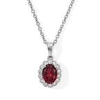 D'Joy - Rhodolite Garnet & White Zircon Pendant in Platinum Overlay Sterling Silver with Chain (Size 20) 1.75 Ct._4522012