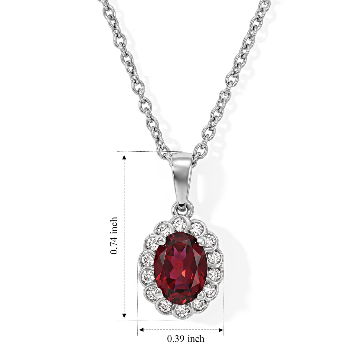 D'Joy - Rhodolite Garnet &amp; White Zircon Pendant in Platinum Overlay Sterling Silver with Chain (Size 20) 1.75 Ct. 4522012 3