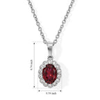 D'Joy - Rhodolite Garnet & White Zircon Pendant in Platinum Overlay Sterling Silver with Chain (Size 20) 1.75 Ct._4522012_3