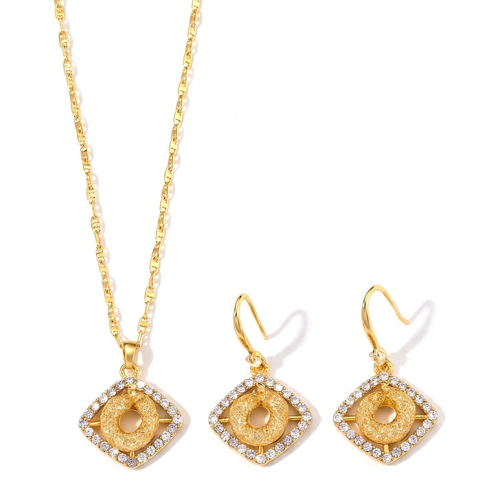 Close Out Deal- Designer Inspired Set of 2 - White Crystal Necklace (Size 18-4 Ext) &amp; Earring with Hook 4522485 1