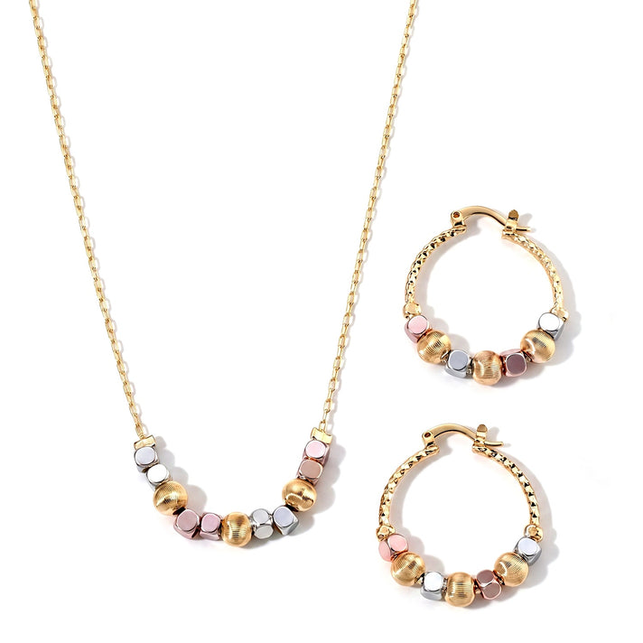Close Out Deal- Designer Inspired Set of 2 - Hoop Earring &amp; Pendant with Chain (Size - 18) V32732684 1