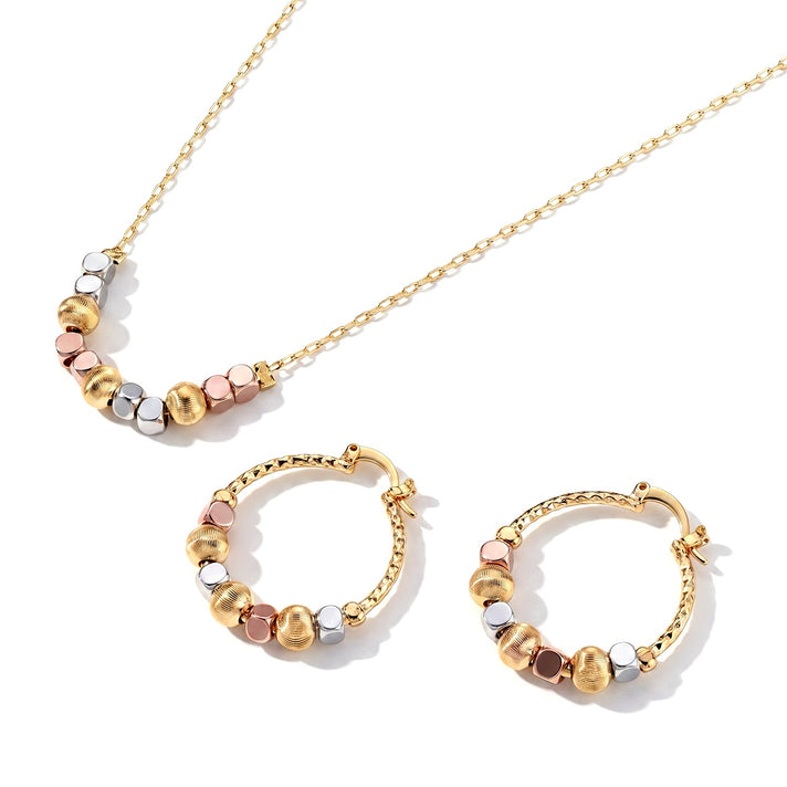 Close Out Deal- Designer Inspired Set of 2 - Hoop Earring &amp; Pendant with Chain (Size - 18) V32732684 2