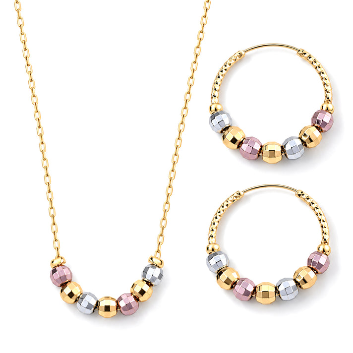 Close Out Deal- Designer Inspired Set of 2 - Earring with Hoop &amp; Pendant with Chain (Size - 18) 4522493 1