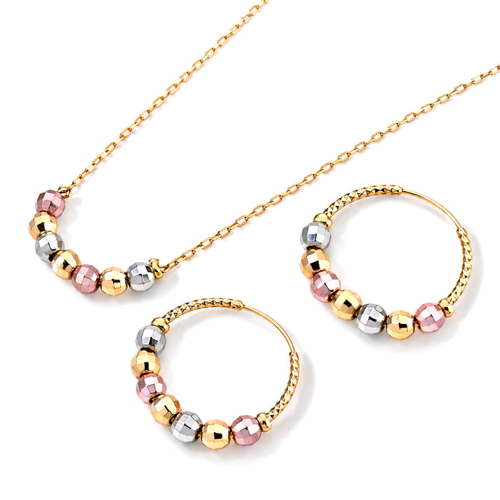 Close Out Deal- Designer Inspired Set of 2 - Earring with Hoop &amp; Pendant with Chain (Size - 18) 4522493 2