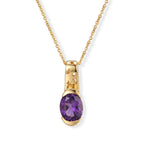 African Amethyst,  Kanchanaburi Blue Sapphire Pendant with Chain (Size 20) in 18K YG Vermeil Sterling Silver 0.03 ct  Silver Wt. 5.25 Gms  1.847  Ct._4522766