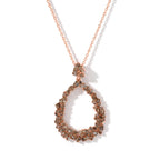 Champagne Diamond  Kanchanaburi Blue Sapphire Pendant with Torn Chain 19DC (Size 20) in 18K RG Vermeil Sterling Silver 0.47 ct  0.560  Ct._4523412