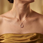 Champagne Diamond  Kanchanaburi Blue Sapphire Pendant with Torn Chain 19DC (Size 20) in 18K RG Vermeil Sterling Silver 0.47 ct  0.560  Ct._4523412_3