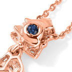 Champagne Diamond  Kanchanaburi Blue Sapphire Pendant with Torn Chain 19DC (Size 20) in 18K RG Vermeil Sterling Silver 0.47 ct  0.560  Ct._4523412_6