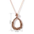 Champagne Diamond  Kanchanaburi Blue Sapphire Pendant with Torn Chain 19DC (Size 20) in 18K RG Vermeil Sterling Silver 0.47 ct  0.560  Ct._4523412_7