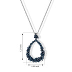 Blue Diamond  Kanchanaburi Blue Sapphire Pendant with Torn Chain 19DC (Size 20) in Rhodium Overlay Sterling Silver 0.47 ct  0.560  Ct._4523416_5