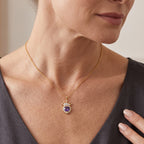 D'Joy - AAA African Amethyst & White Zircon Pendant with Chain (Size 20) in Yellow Gold Plated Sterling Silver 2.10 Ct._4523527_2