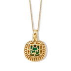 Emeraldine Triplet Quartz, White Zircon & Blue Sapphire Pendant with Chain (Size 20) in 18K Vermeil Yellow Gold Plated Sterling Silver 5.63 Ct._4523567_4