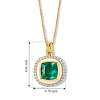 Emeraldine Triplet Quartz, White Zircon & Blue Sapphire Pendant with Chain (Size 20) in 18K Vermeil Yellow Gold Plated Sterling Silver 5.63 Ct._4523567_5