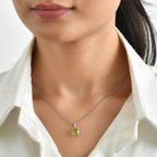 D'Joy - Peridot Solitaire Pendant in Platinum Overlay Sterling Silver with Chain (Size 20) 2.20 Ct._4524037_1