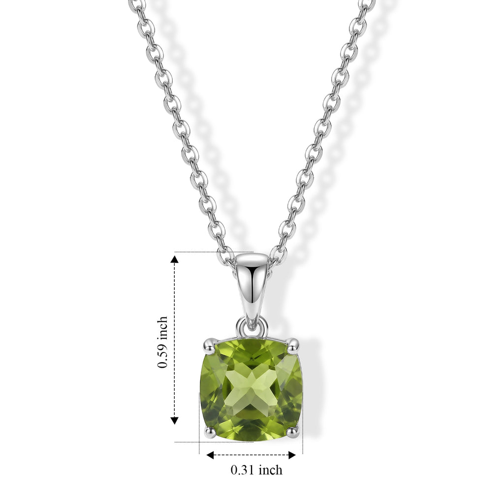 D'Joy - Peridot Solitaire Pendant in Platinum Overlay Sterling Silver with Chain (Size 20) 2.20 Ct._4524037_3