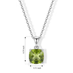 D'Joy - Peridot Solitaire Pendant in Platinum Overlay Sterling Silver with Chain (Size 20) 2.20 Ct._4524037_3